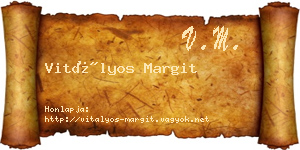 Vitályos Margit névjegykártya