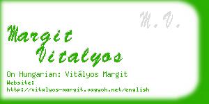 margit vitalyos business card